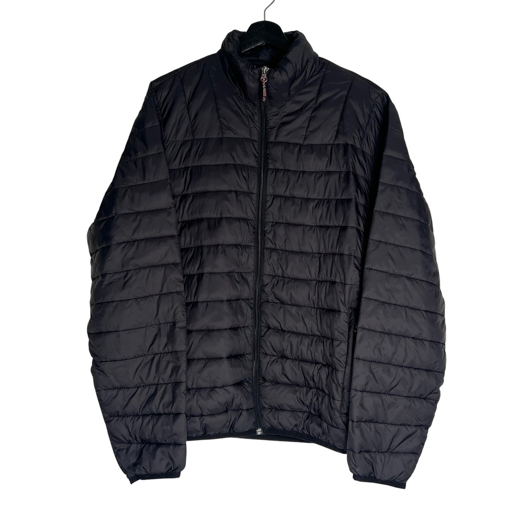 Hawke & Co Sport Mens Black Puffer Jacket Lightweight Quilted Medium